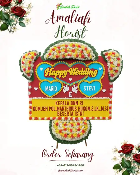Papan Bunga Pernikahan Parit
